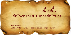 Lövenfeld Liberátusz névjegykártya